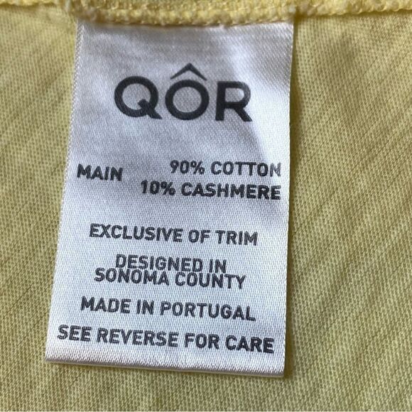 Qor Yellow Cotton Cashmere Blend Racer Back Tank Size Medium - Picture 4 of 8